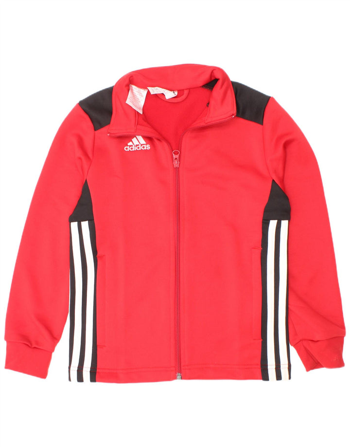 Giacca da tuta da ragazzo Adidas 7-8 anni in poliestere color block rosso