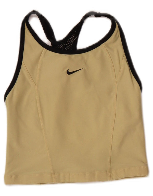 Canottiera sportiva Nike Dri Fit da donna US 4/6 Small Yellow Colourblock