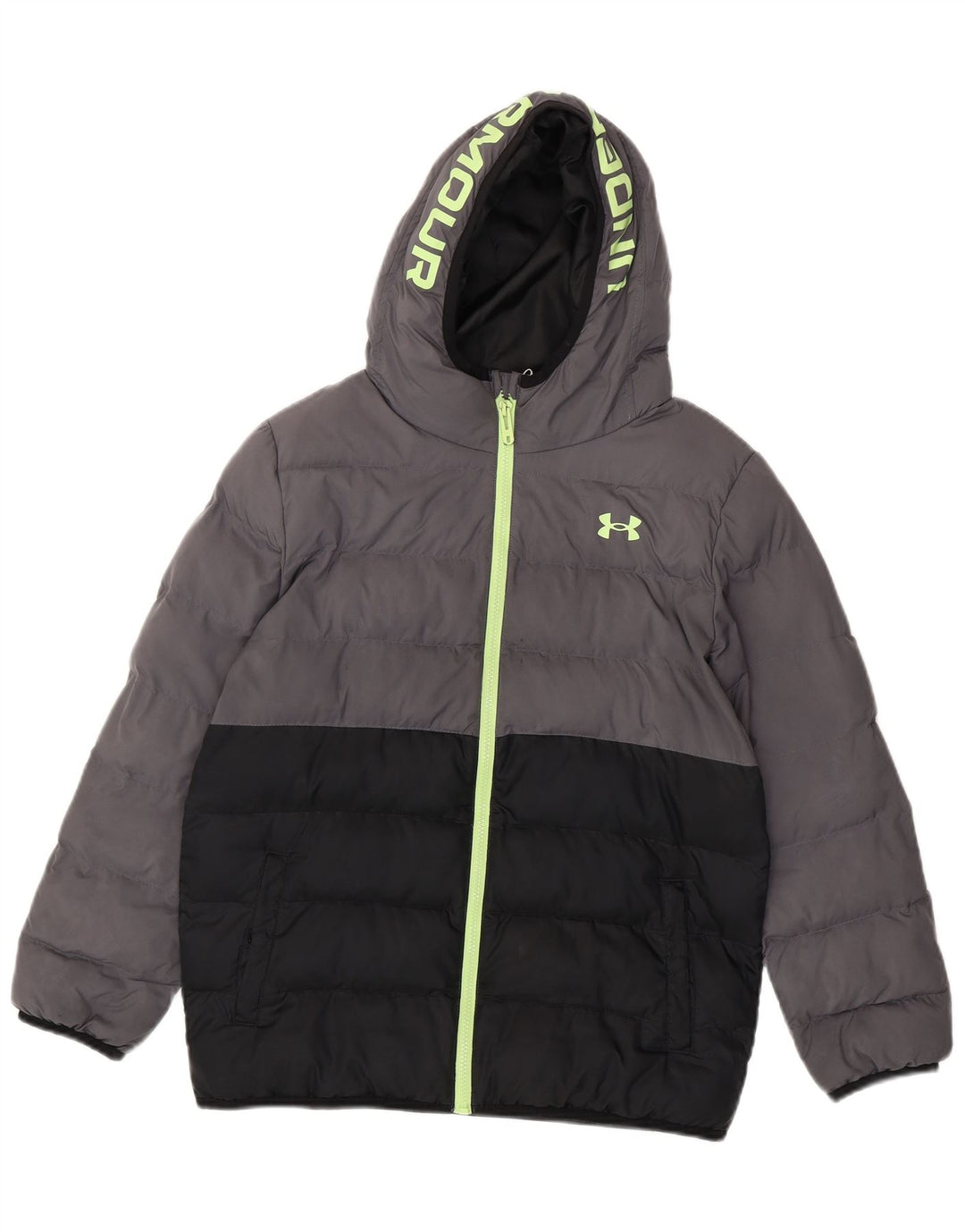 Giacca imbottita con cappuccio grafica da ragazzo Under Armour 12-13 anni Colore grigio