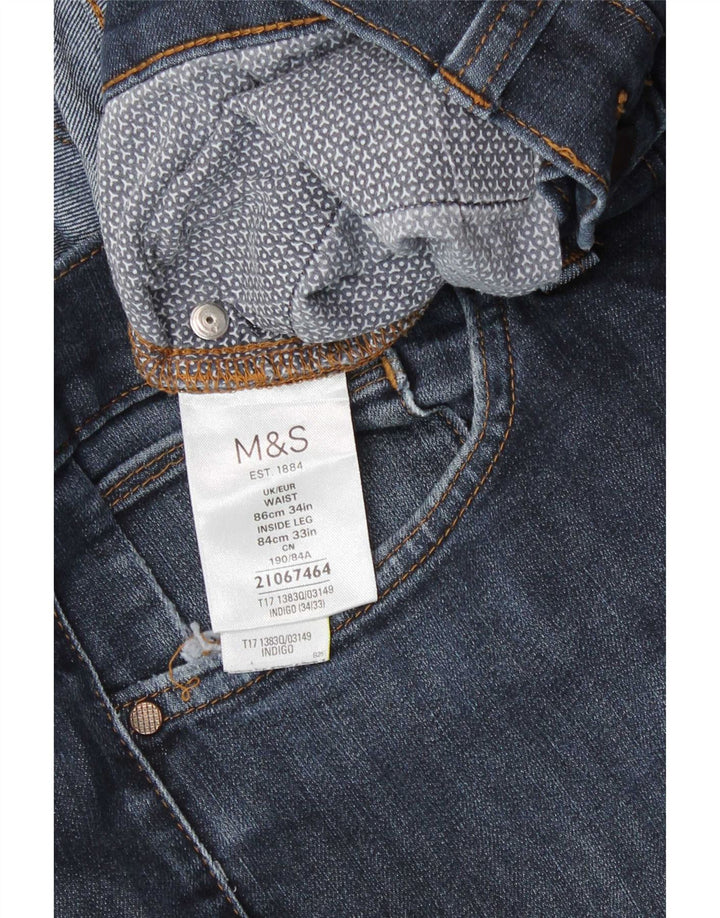 Jeans skinny da uomo Marks & Spencer W34 L33 cotone blu