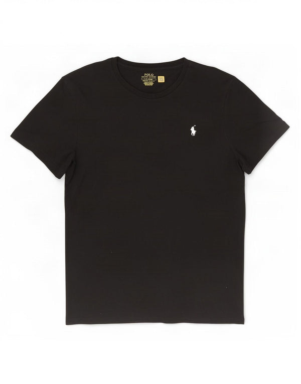 Polo Ralph Lauren T-shirt slim fit personalizzata da uomo Top grande in cotone nero
