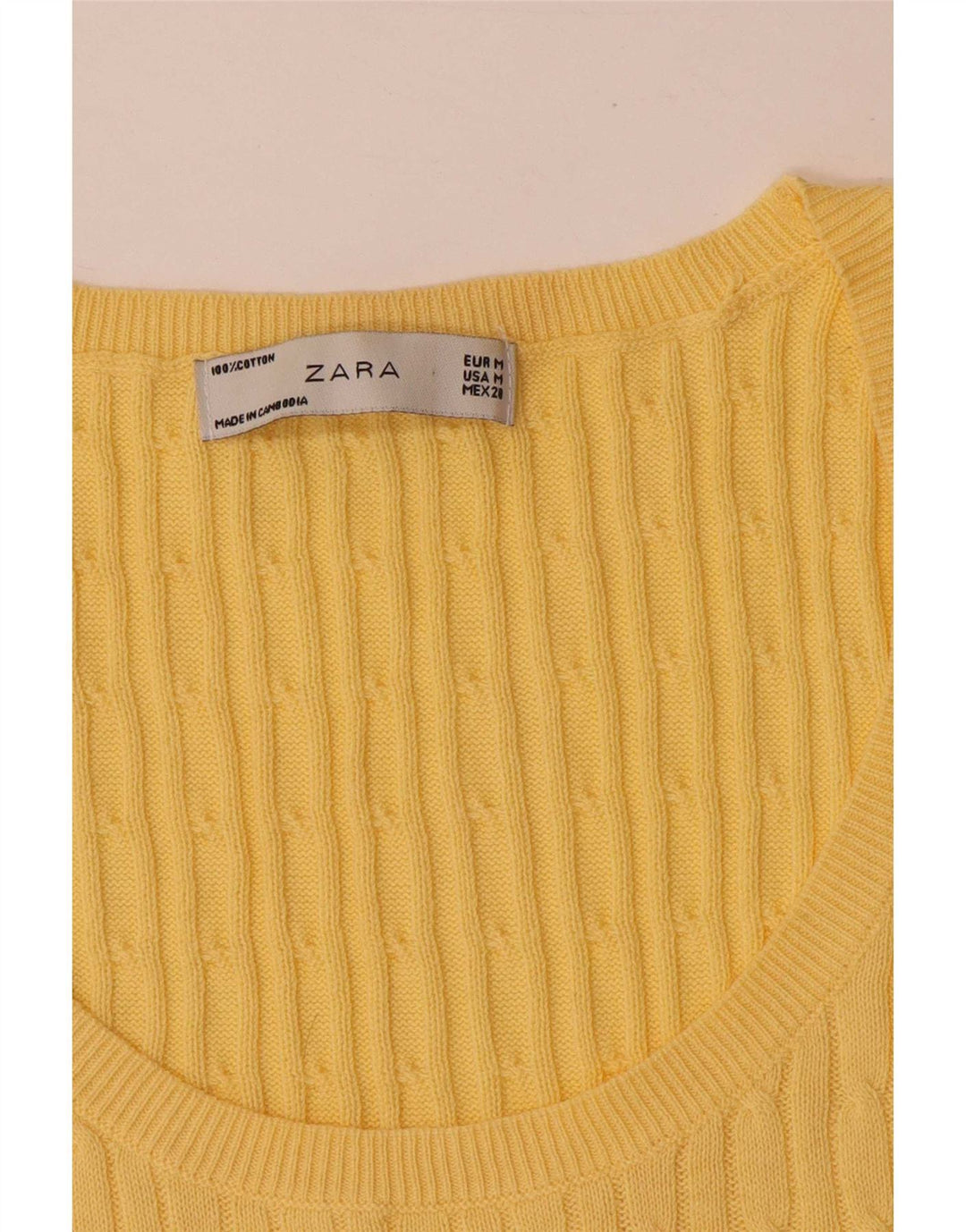 Canotta Donna Zara UK 12 Giallo Medio