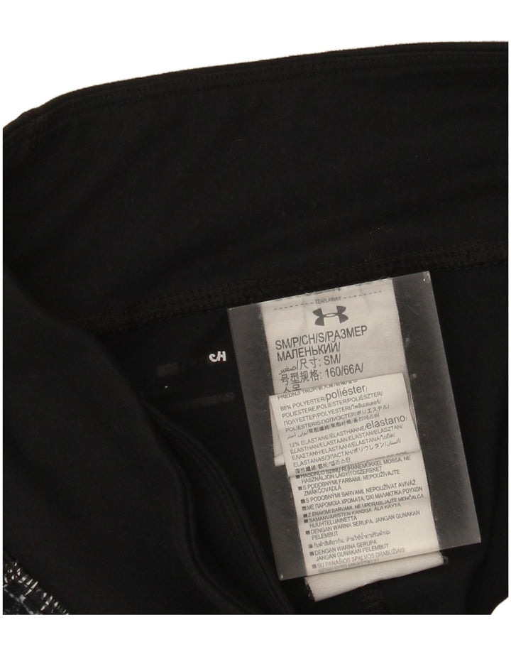 Leggings Capri da donna Under Armour UK 10 piccolo poliestere a quadri neri