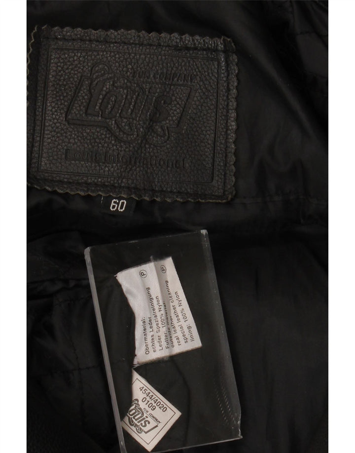 Giacca da motociclista in pelle da uomo Louis UK 42 XL Pelle nera