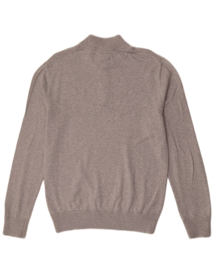 Maglione da uomo con collo con zip Jack Wills, grande cotone grigio