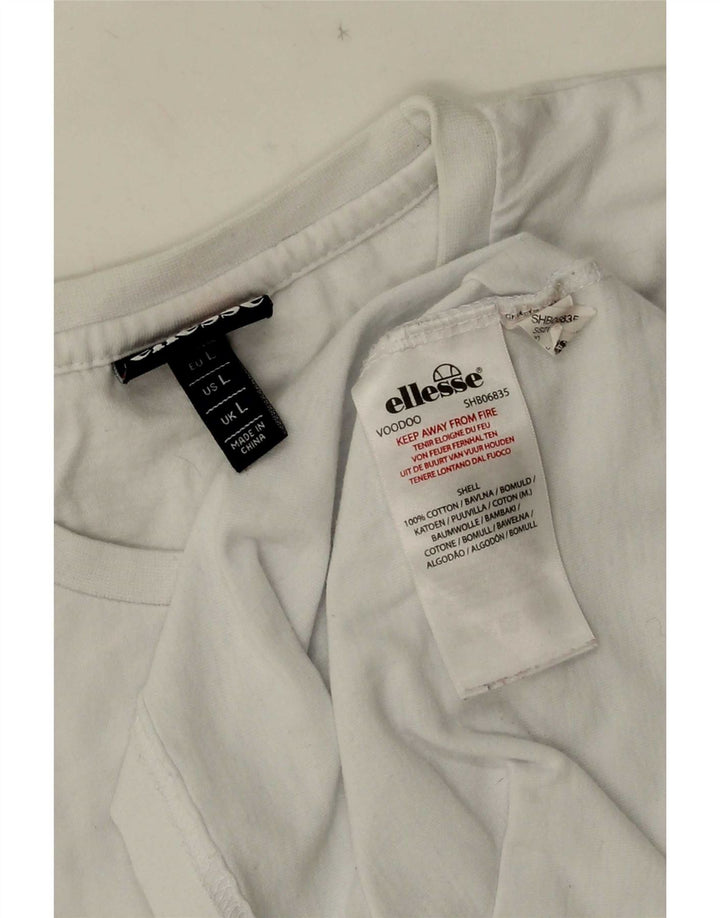 T-shirt da uomo Ellesse Top Large in cotone bianco