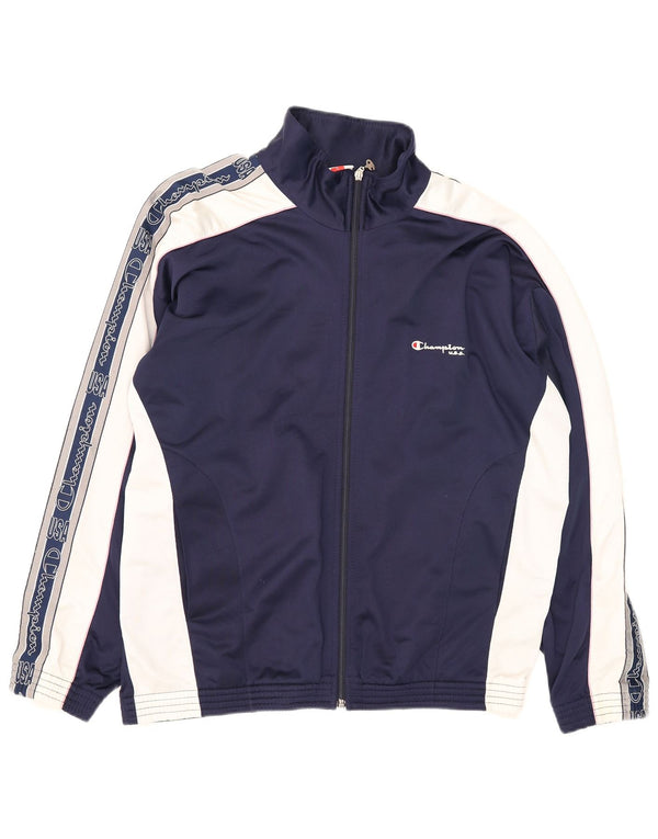 Giacca da tuta grafica da uomo Champion, grande, color block blu navy