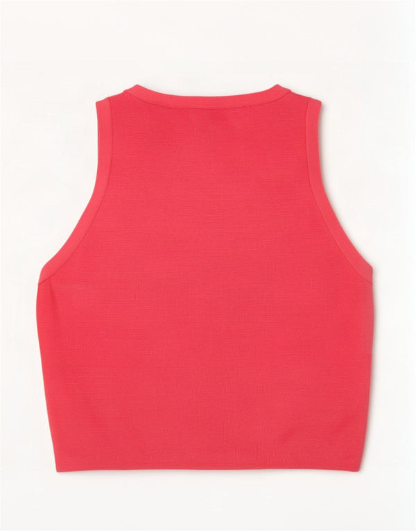 Canotta corta da donna Zara UK 8 piccola in viscosa rosa