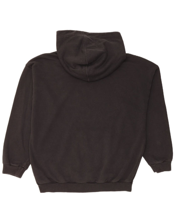 Felpa con cappuccio oversize grafica da donna Adidas UK 14 cotone nero medio