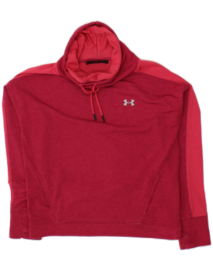 UNDER ARMOUR Womens Sweatshirt Jumper UK 14 Medium Red Colourblock Vintage Under Armour and Second-Hand Under Armour from Messina Hembry 