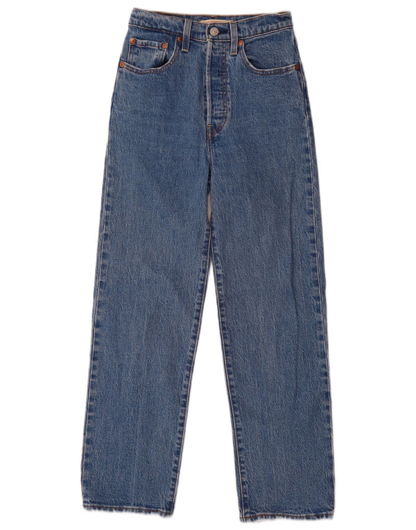 Jeans dritti a vita alta Levi's Ribcage da donna W24 L29 cotone blu