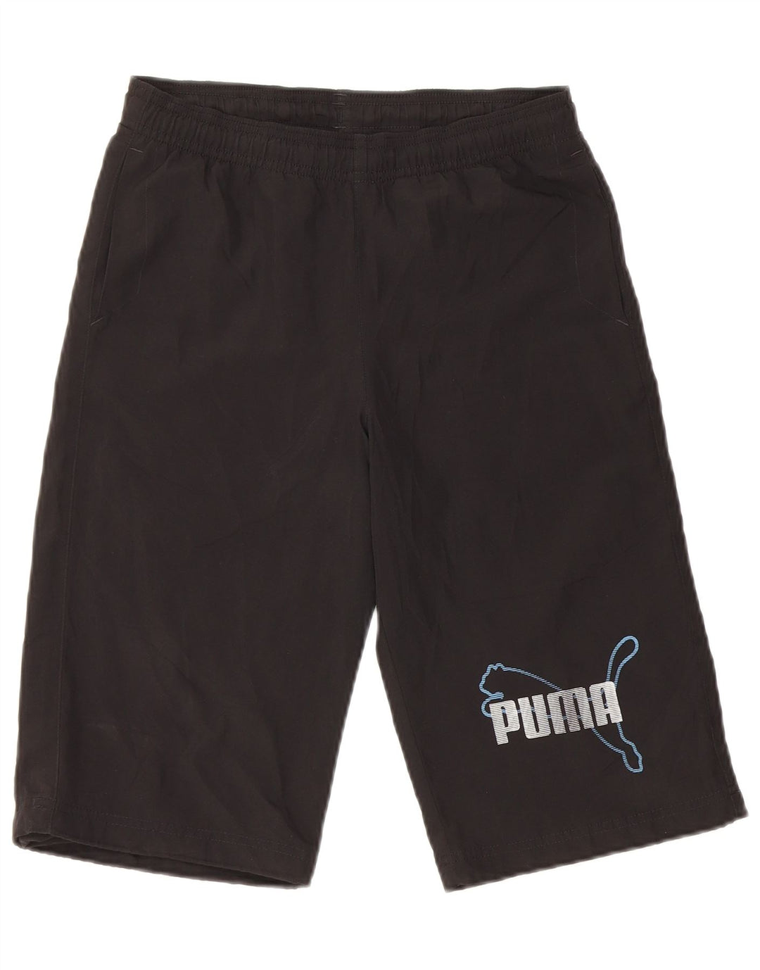 Pantaloncini sportivi grafici Puma da ragazzo 11-12 anni in poliestere nero