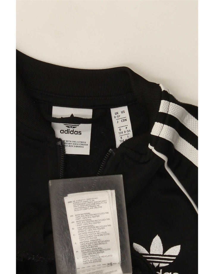 Giacca da tuta da ragazzo Adidas 8-9 anni in poliestere nero