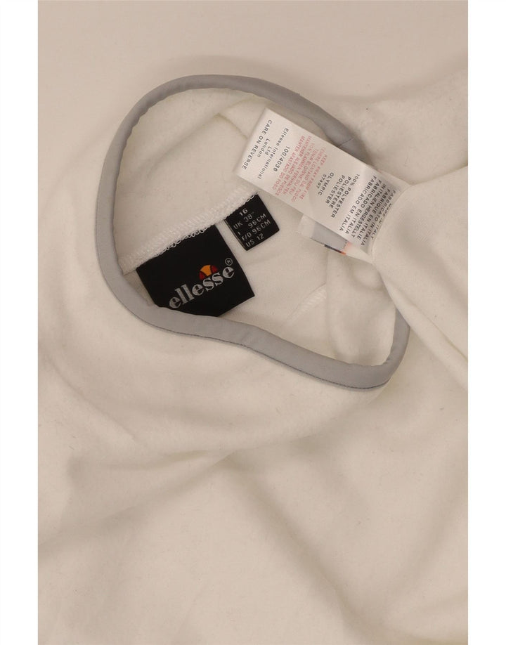 Maglione in pile da donna Ellesse UK 16 grande poliestere bianco