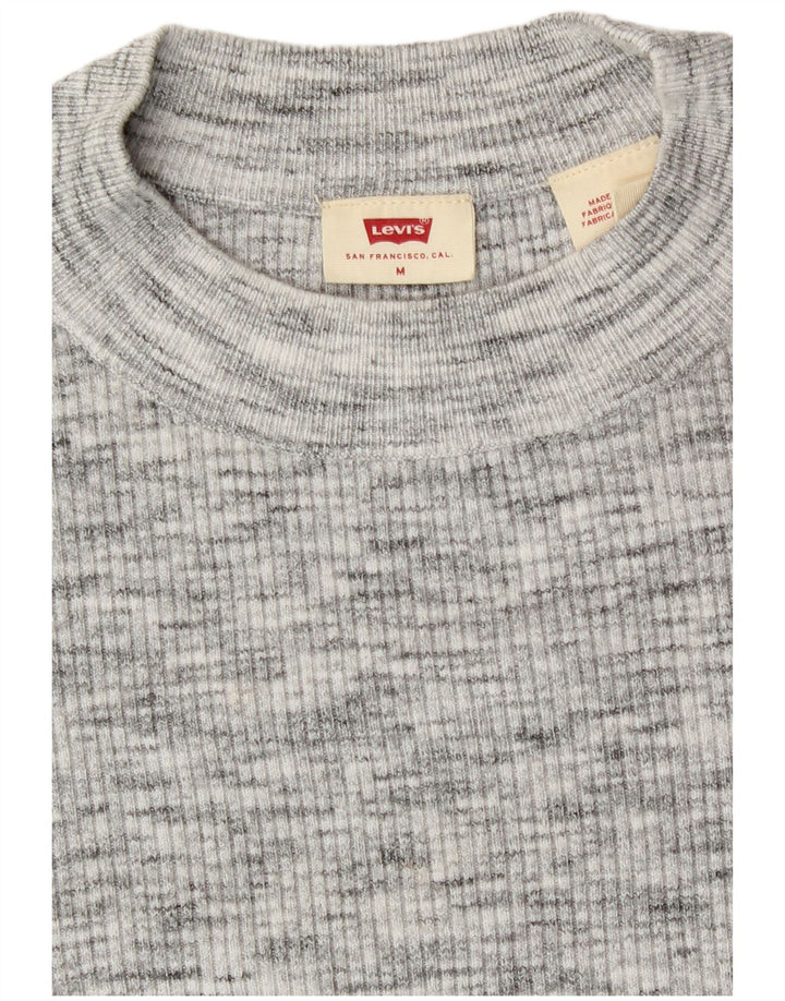 Levi's Top da donna a maniche lunghe UK 12 Grigio medio chiazzato