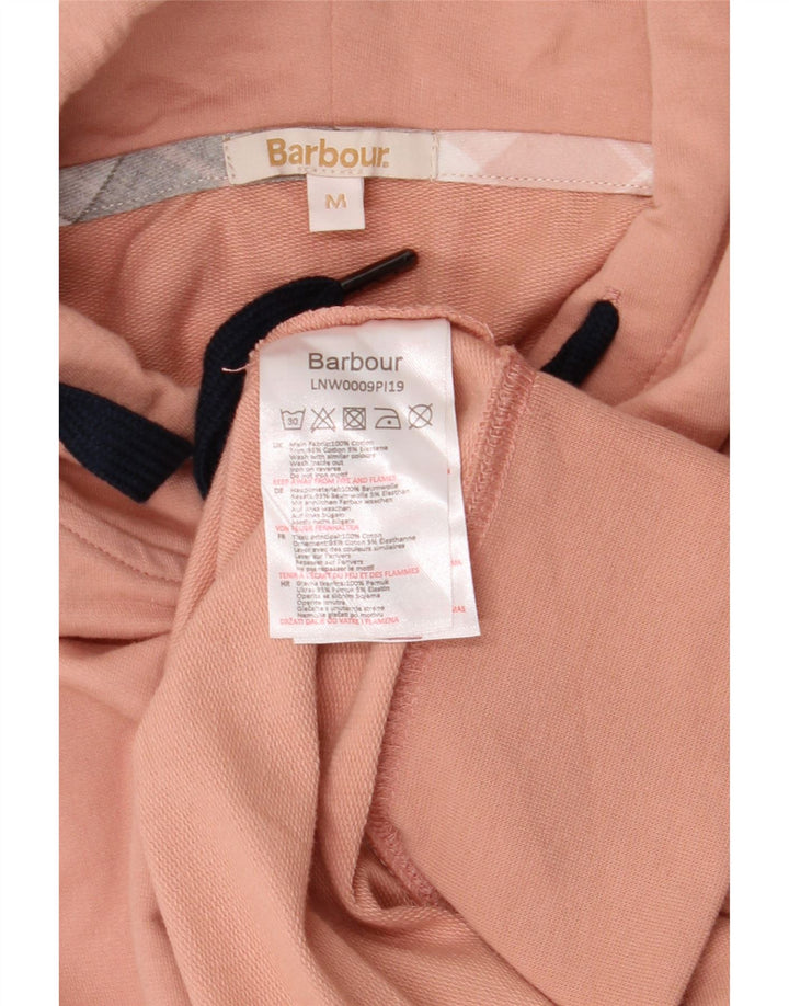 BARBOUR Felpa con cappuccio da uomo in cotone rosa medio