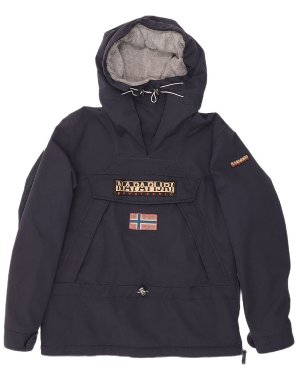 Giacca anorak da uomo con grafica geografica Napapijri UK 40 Large Blu Navy