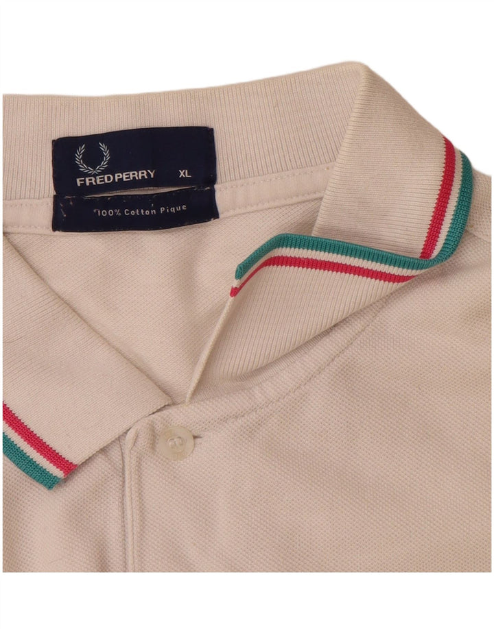 Polo da uomo Fred Perry XL in cotone a righe bianche
