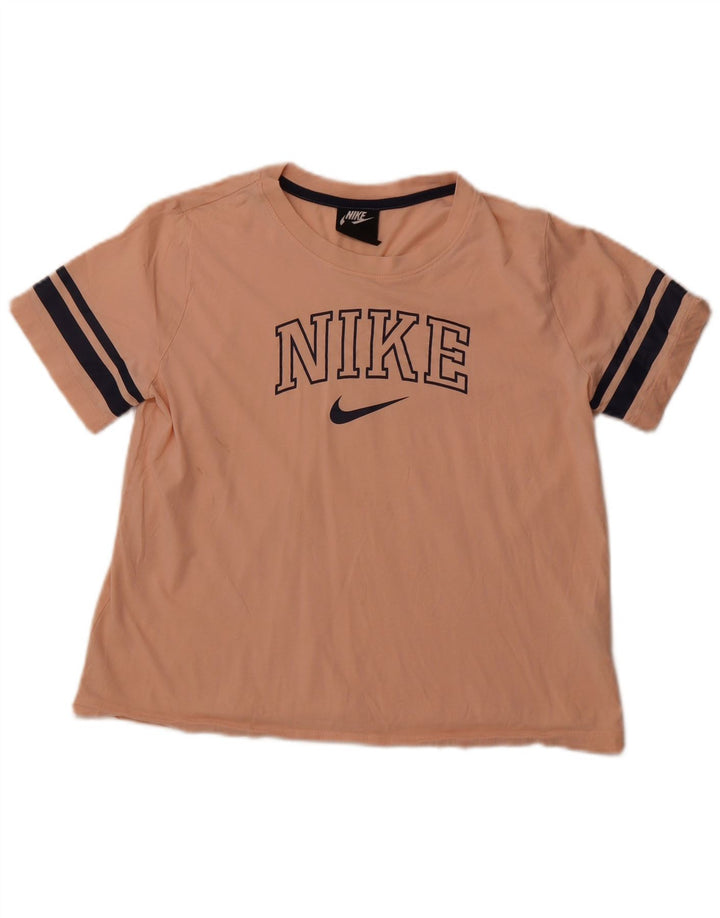 T-shirt grafica da donna NIKE Top UK 14 grande cotone rosa