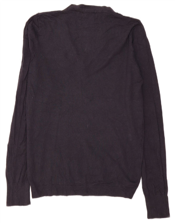 Maglione Zara da uomo con scollo a V blu navy medio