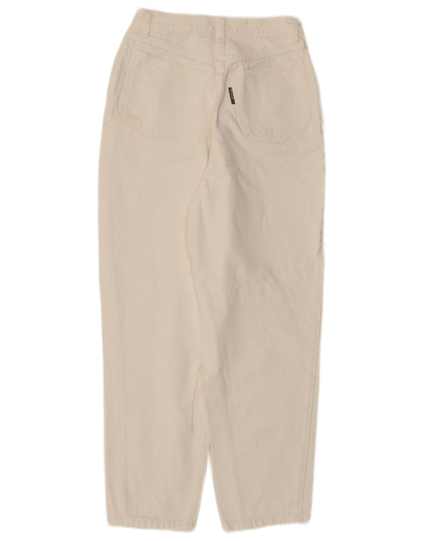 Jeans da donna a vita alta STEFANEL IT 44 medio W24 L27 cotone bianco sporco