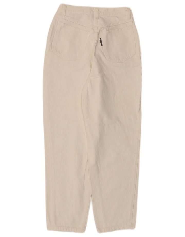 Jeans da donna a vita alta STEFANEL IT 44 medio W24 L27 cotone bianco sporco