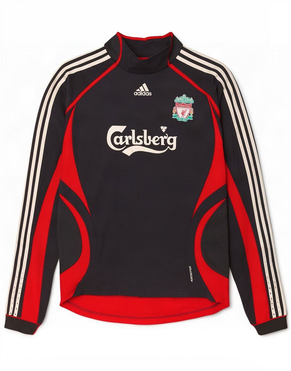 Adidas Uomo Liverpool Graphic Top Manica Lunga UK 44/46 Large Blu Navy