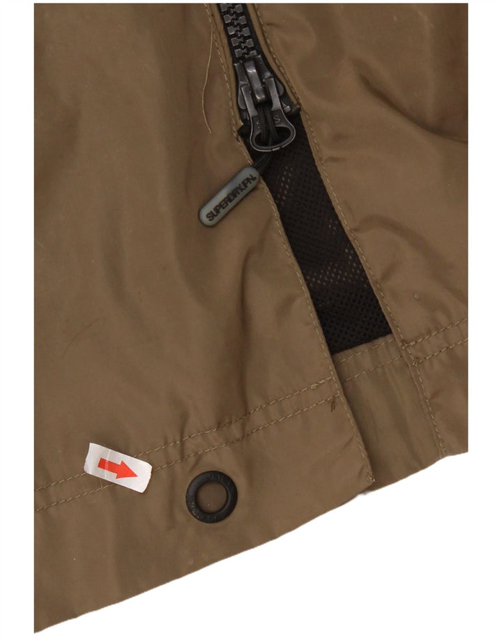 Giacca antipioggia da donna con cappuccio Superdry UK 14 grande poliestere kaki