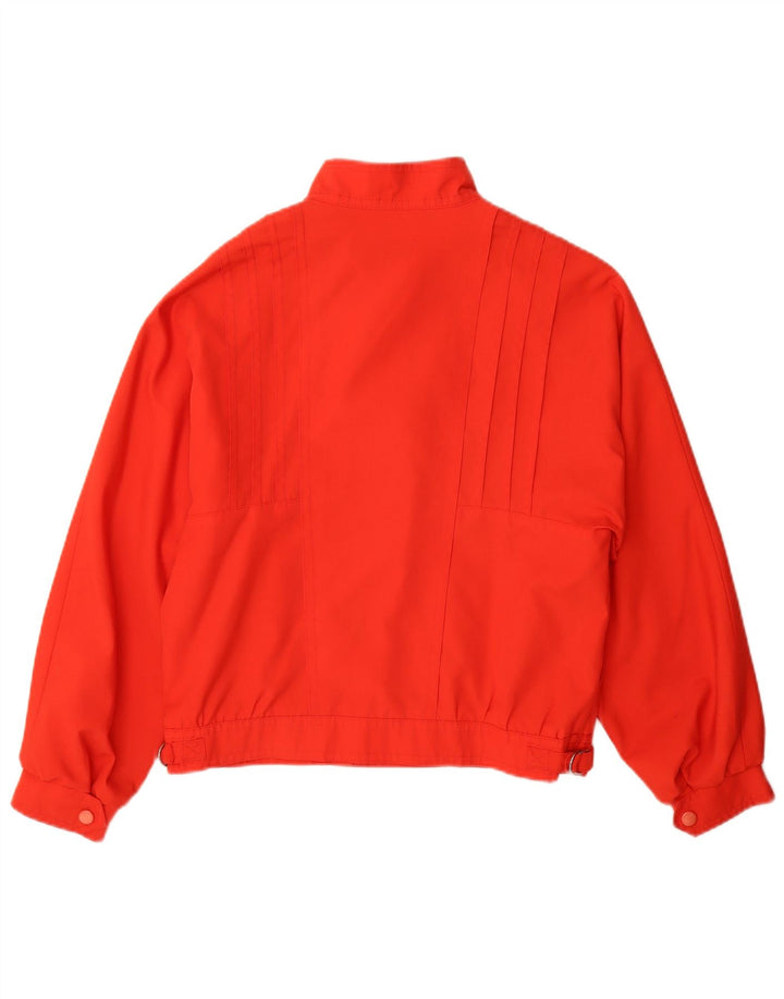 Giubbotto bomber doppiopetto vintage da donna UK 12 poliestere rosso medio