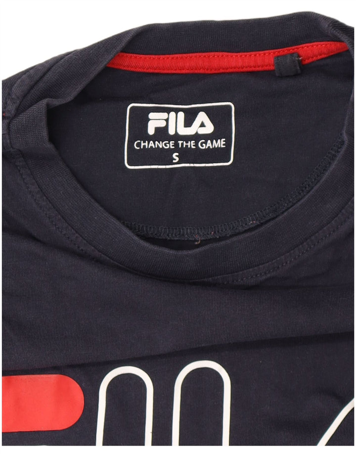 T-shirt grafica da uomo FILA Top Small blu navy