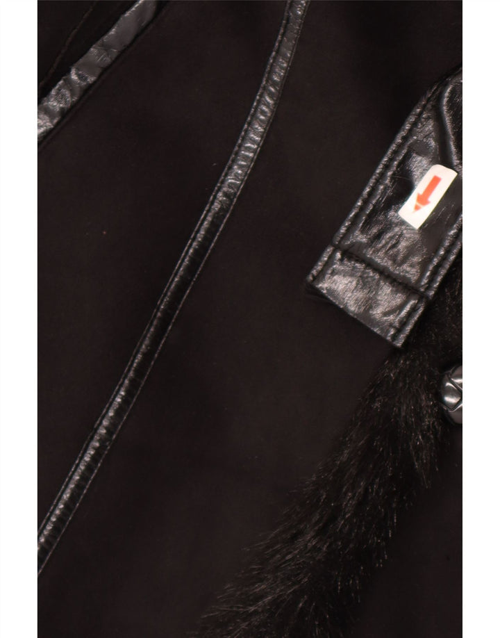 Cappotto Sherpa da donna Pizazz UK 14 poliestere nero medio
