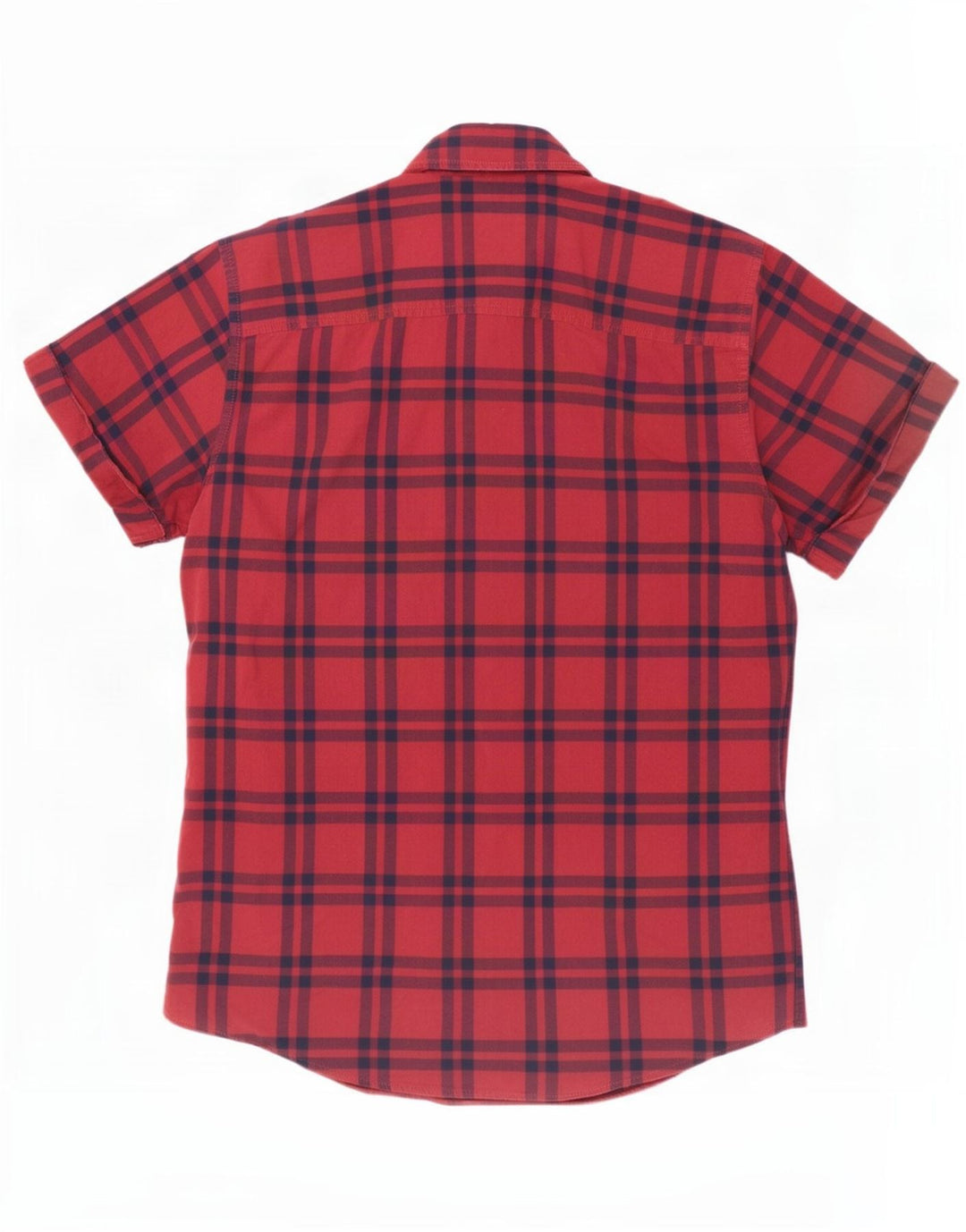 Camicia a maniche corte da uomo Jack & Jones in cotone scozzese rosso medio