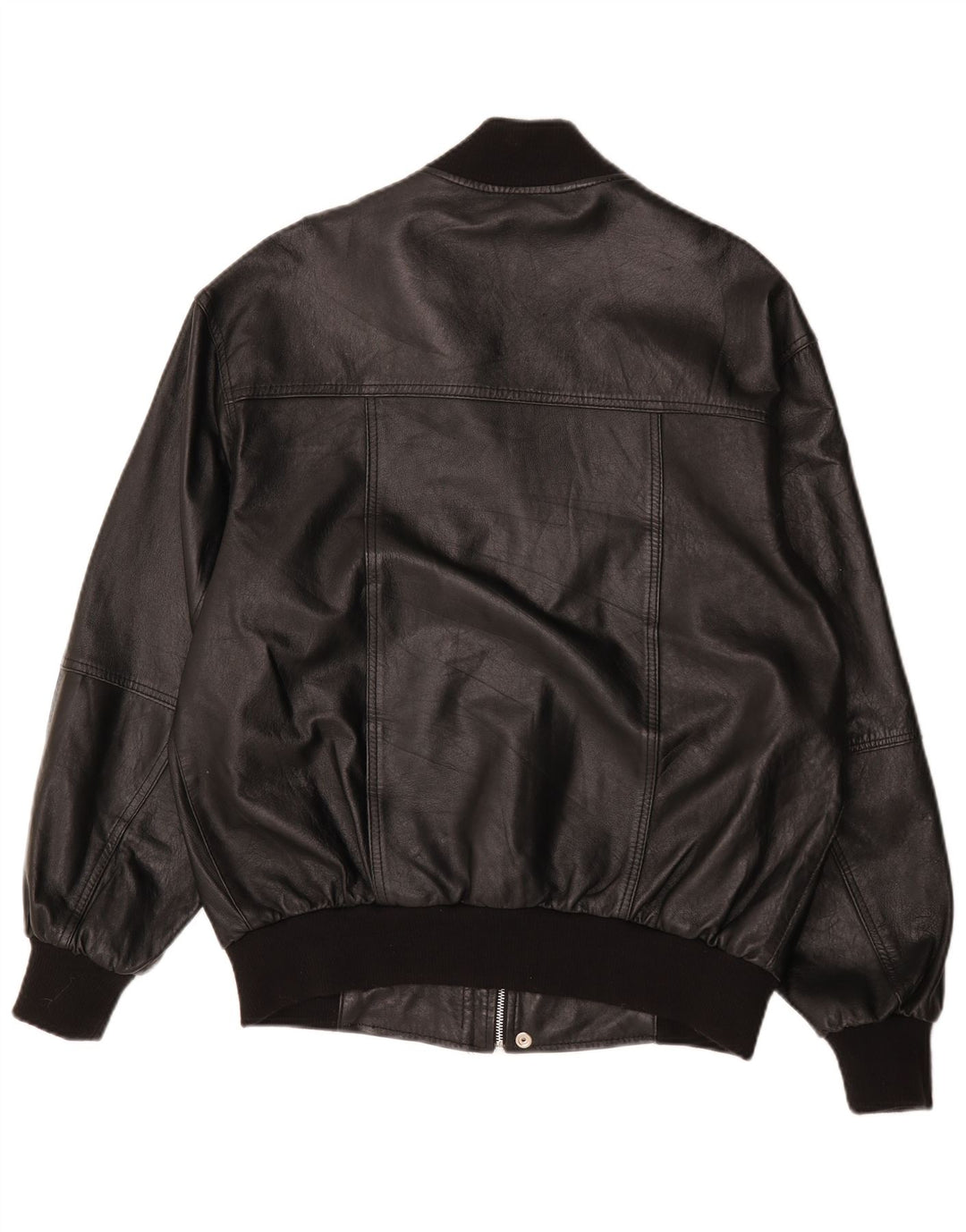 Giacca in pelle bomber da uomo vintage UK 38 in pelle nera media