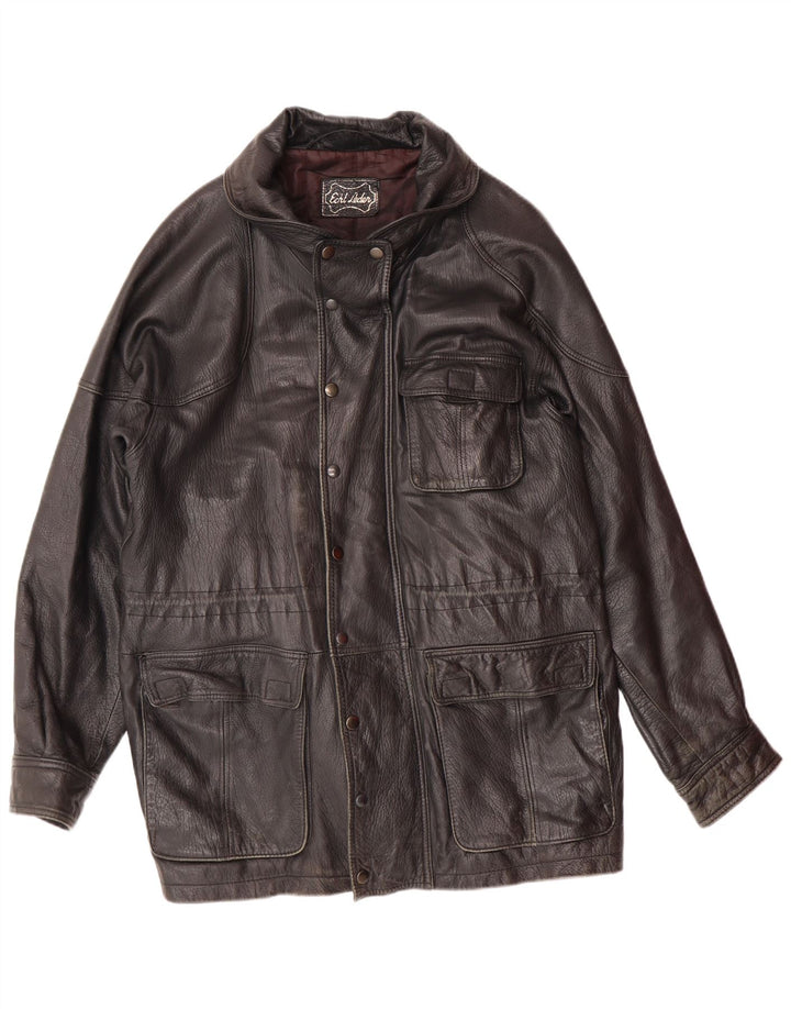 Giacca in pelle da uomo VINTAGE UK 40 grande in pelle nera