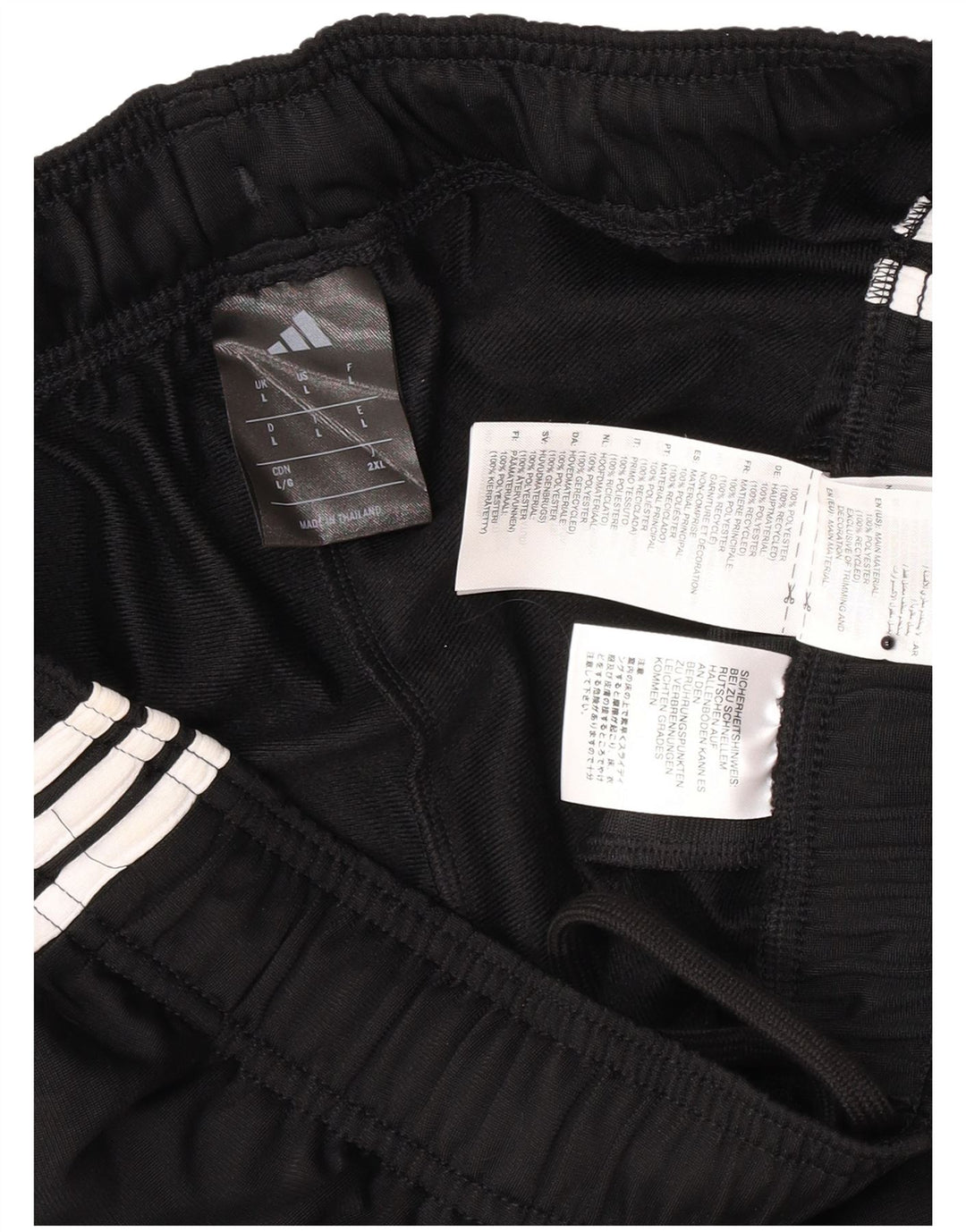 Pantaloni da tuta da uomo Adidas Large neri in poliestere sportivo