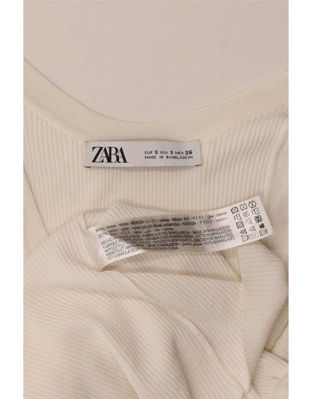 Canotta da donna Zara UK 8 piccola in viscosa bianca