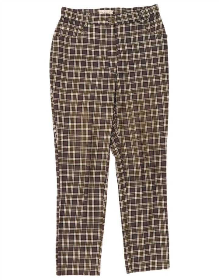 Pantaloni casual slim da donna Hennes EU 38 medi W28 L28 quadri verdi