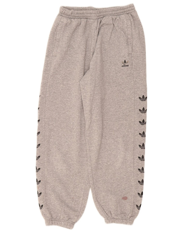 Pantaloni da tuta con grafica Adidas da donna Joggers UK 12 Grigio medio chiazzato