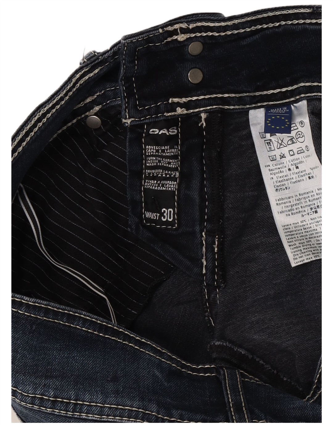 Jeans slim da donna Gas W30 L34 cotone blu navy
