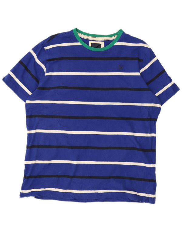Crew Clothing T-shirt da uomo Top XL in cotone a righe blu