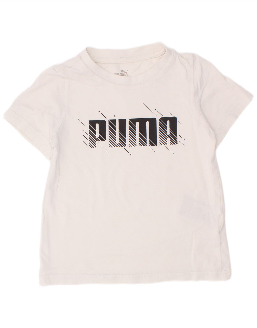 T-shirt grafica da bambino Puma Top 5-6 anni in cotone bianco