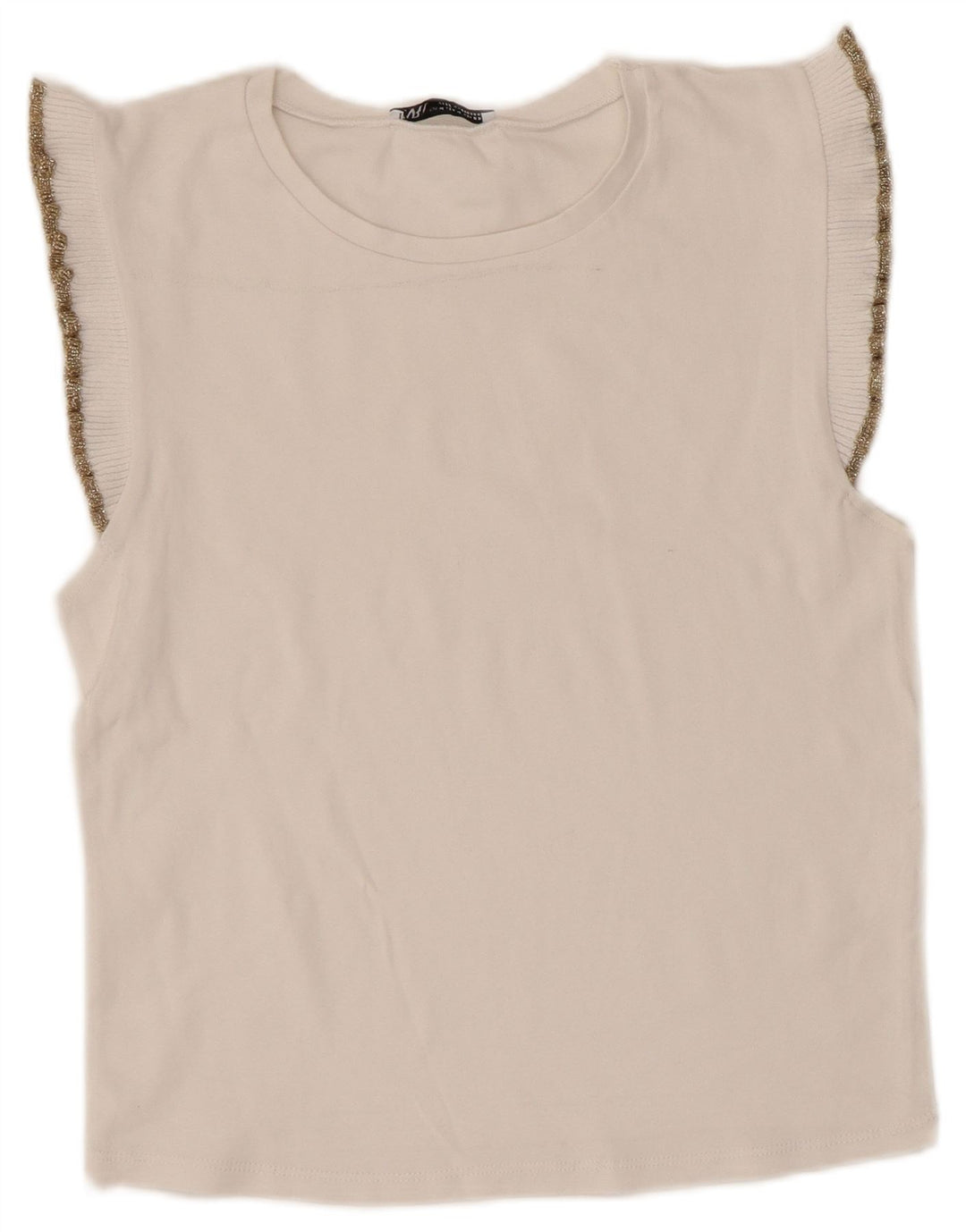 Top senza maniche in camicetta da donna Zara UK 12 bianco medio