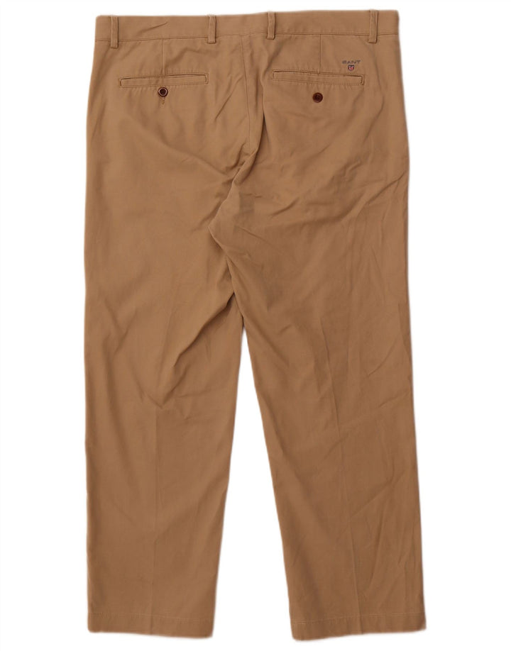 Pantaloni chino dritti da uomo Gant W36 L28 in cotone beige