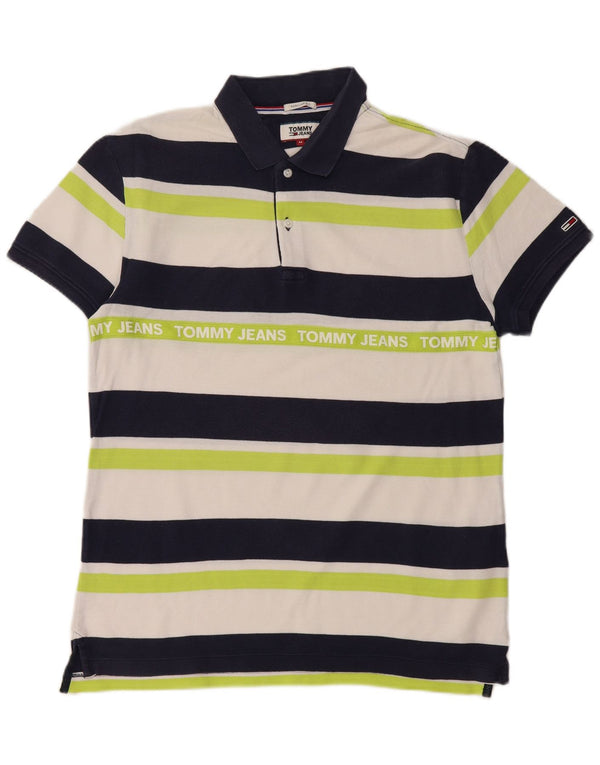 TOMMY HILFIGER Polo da rugby grafica da uomo a righe medie blu navy