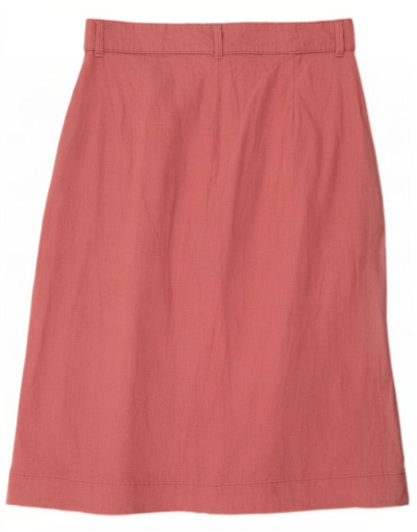 Gonna longuette a vita alta da donna Marks & Spencer UK 14 Large W30 Lino rosa