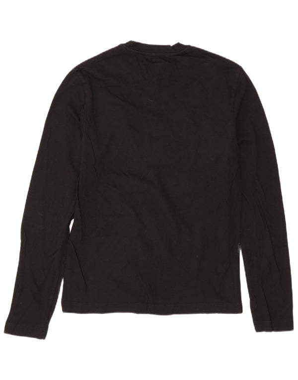 CALVIN KLEIN JEANS Top grafico da uomo a maniche lunghe piccolo in cotone nero