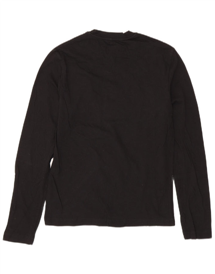 CALVIN KLEIN JEANS Top grafico da uomo a maniche lunghe piccolo in cotone nero