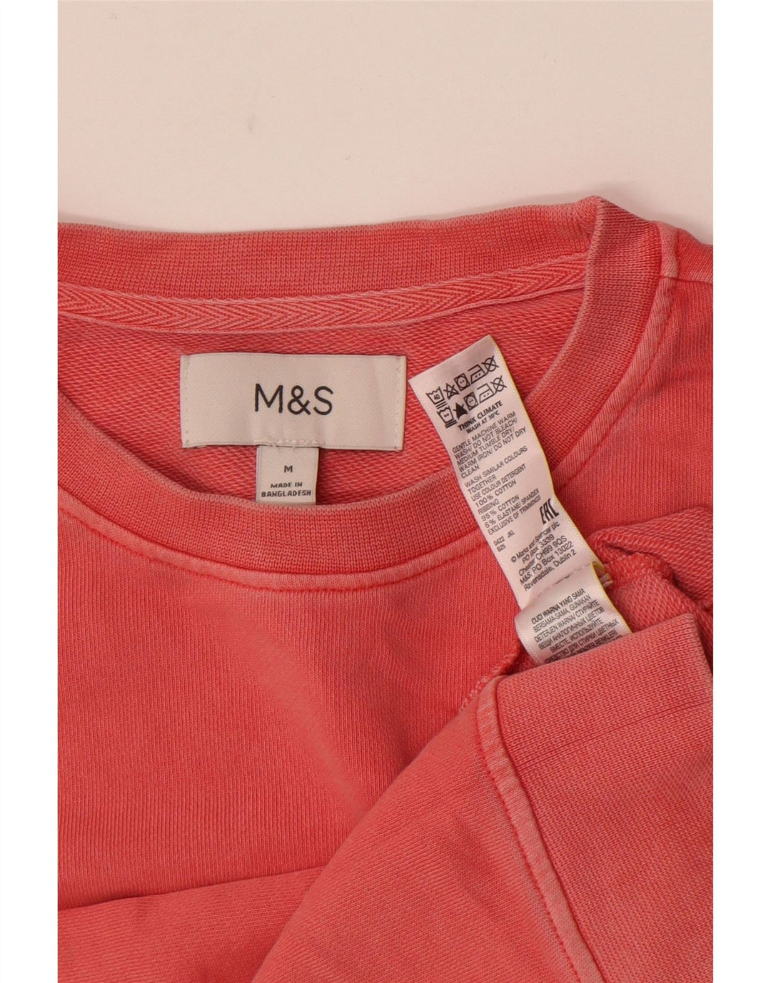 Felpa da uomo Marks & Spencer in cotone rosa medio