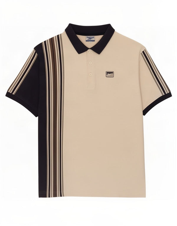 Polo Reebok da uomo grande in cotone color block bianco