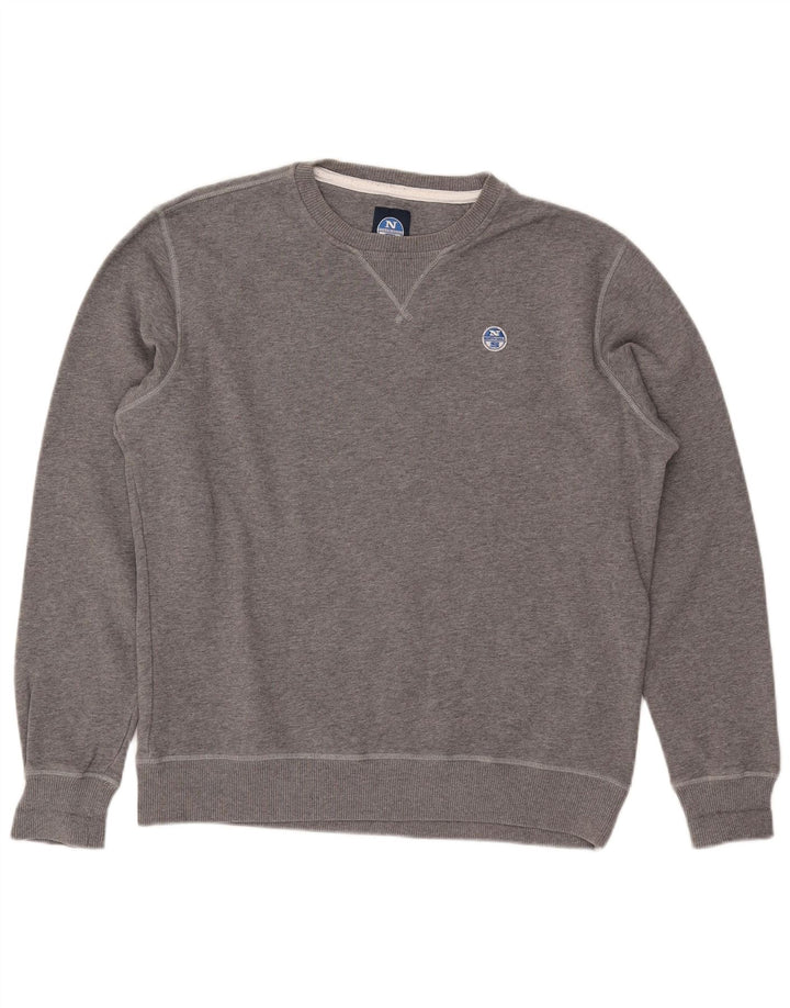 Felpa da uomo NORTH SAILS Maglione piccolo in cotone grigio